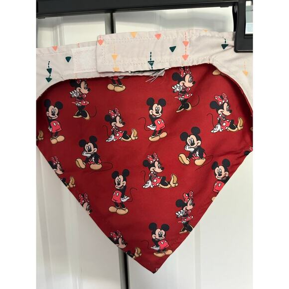 Disney Mickey & Minnie Mouse "Sweet As Can Be" Reversible Dog & Cat Bandana M/L - Picture 2 of 4